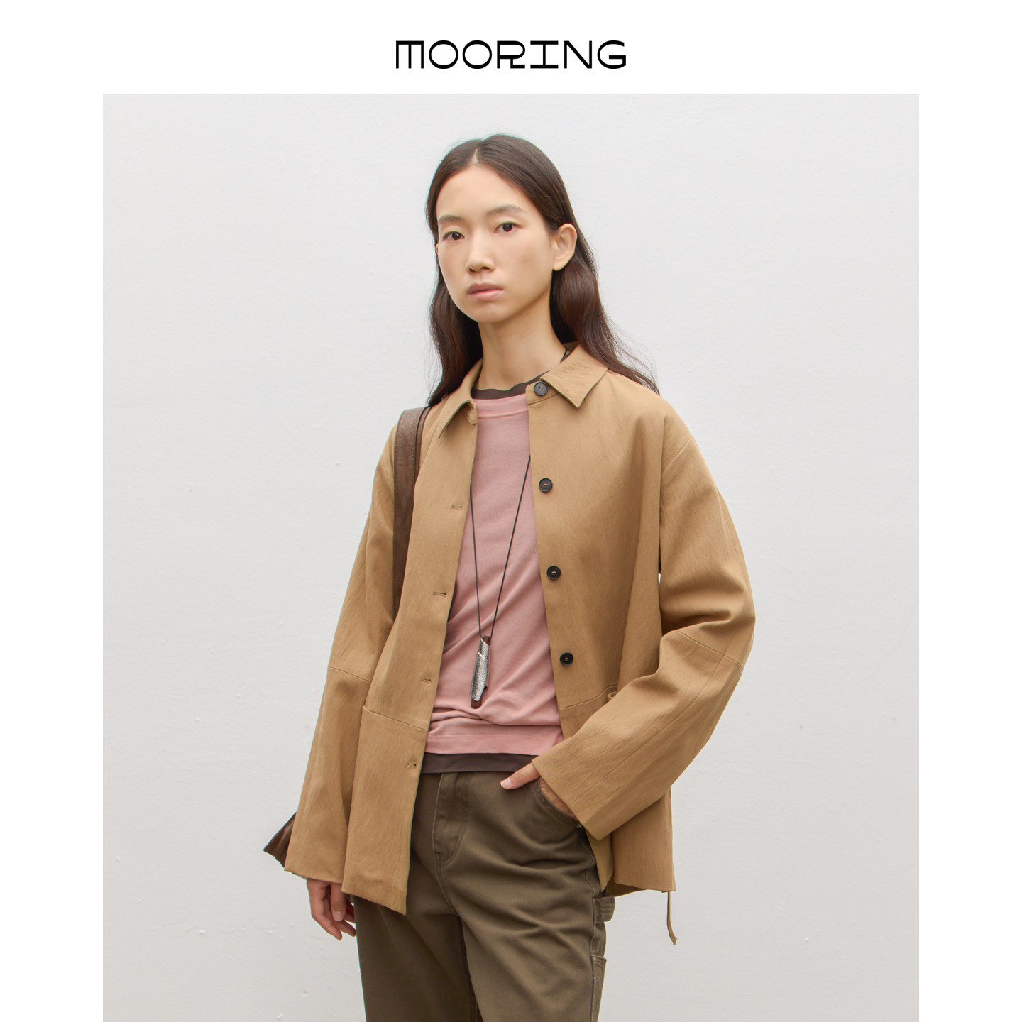 MOORING泊复古休闲设计感衬衫夹克外套2025秋季新款搭配上衣显瘦