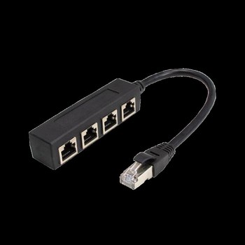 网络一分四分线器RJ45网线网络延长器网口一拖二转换头一分三切换