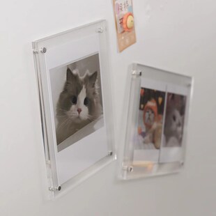 压克力拍立得相框磁吸旅游照片墙卡片展示架小卡相片冰箱贴展示框