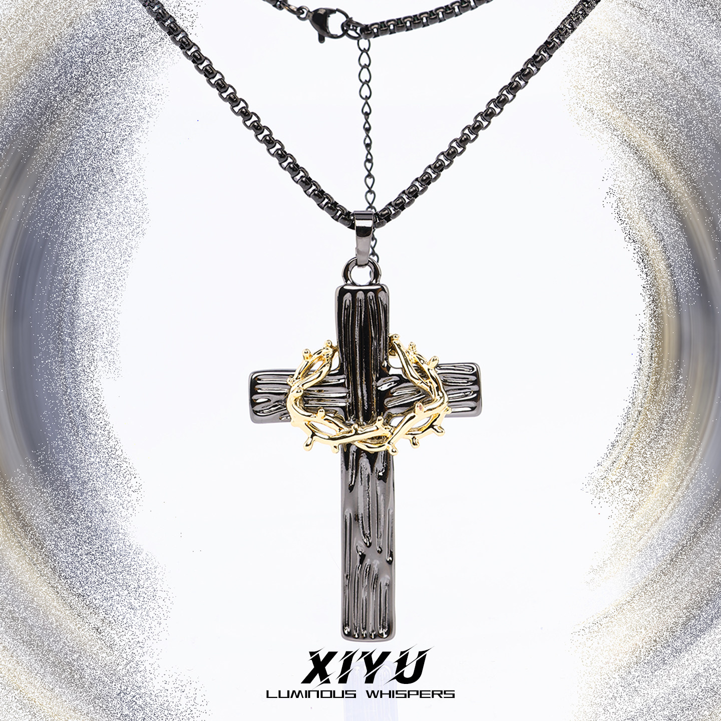 项链高级感轻奢小众原创设计荆棘十字架暗黑风个性潮流女款毛衣链