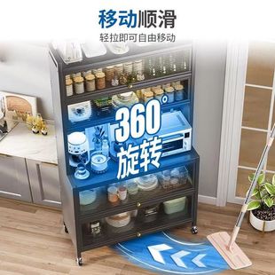 餐边柜储物柜餐桌一体q靠墙烤箱现代简约收纳柜多功能厨房置物架