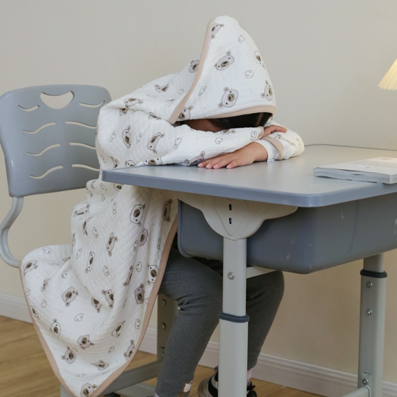 A类小学生午睡毯子 披肩斗篷教室F午休毯 儿童夏季薄款空调毯