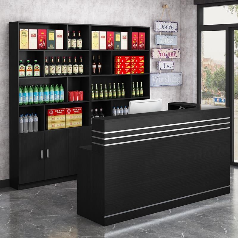 立式酒柜落地组合吧台饭店转角收银台柜商用店铺餐馆前.台接待餐