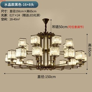 轻奢别墅多层水晶大厅大吊灯简约楼中楼挑空装饰灯客厅灯水晶吊灯