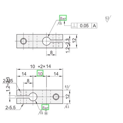 RDF02开 口固定夹光轴支柱6 8 10 12 15 20 25 30 35同径SS40