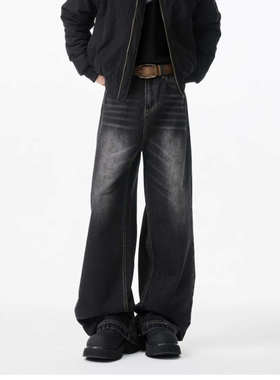 1995NVM复古直筒牛仔裤男款春秋季潮牌痞帅美式高街cleanfit裤子