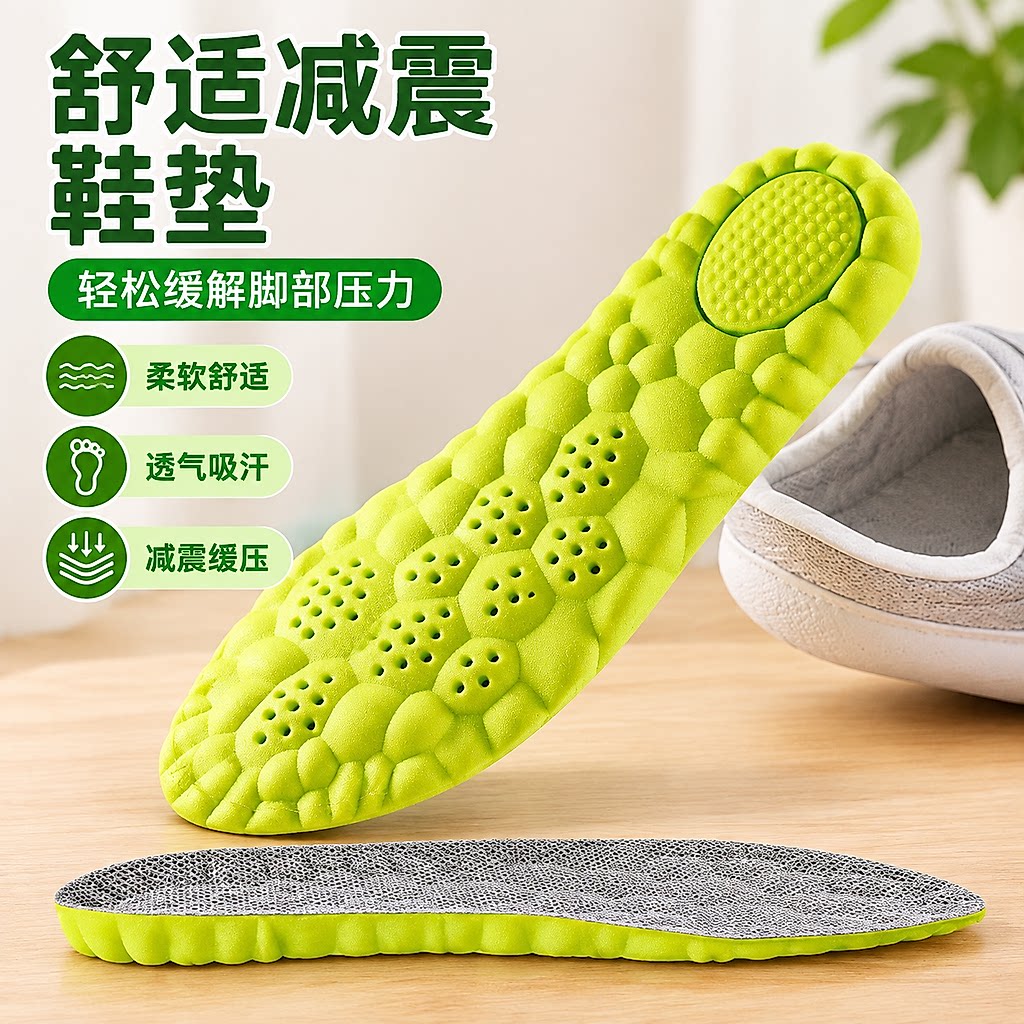 踩屎感久站足弓减震吸汗防臭鞋垫