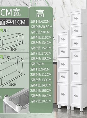 14CM厨房夹缝抽屉式收纳柜简约欧式窄柜22宽缝隙柜18cmZ卫生间置