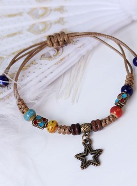 新款个性松果手链货源饰品y 民族风森系气质好搭手饰现货