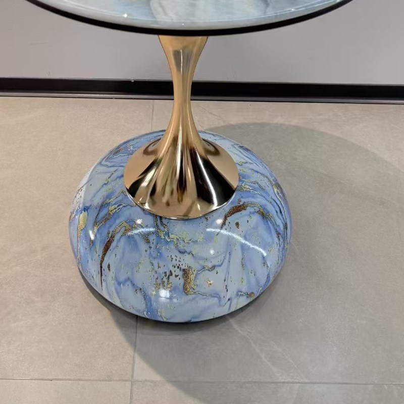 轻奢客厅沙发边h几底座高级感简约意式床头柜酒店移动茶几桌腿支