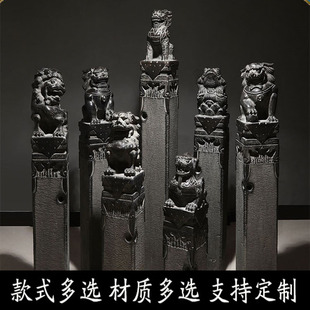 拴马桩石雕狮子青石仿古复古怀旧栓马柱造景装饰庭院门口家用摆件
