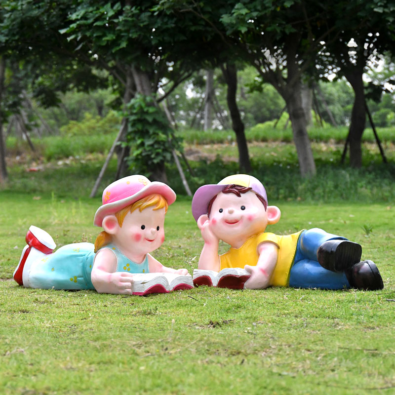 校园装饰卡通人物玻璃钢雕塑幼儿园卡通娃娃摆件户外商场美陈装饰