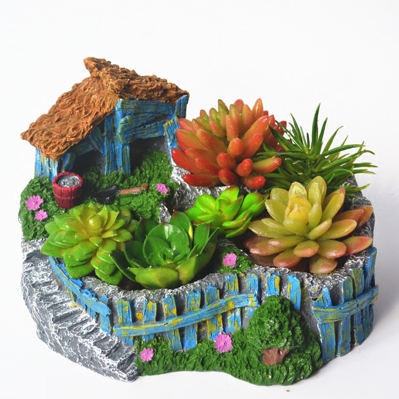 包邮大号创意树脂空中花园假山别墅多肉花盆多孔绿植拼盘家居摆设,3C数码配件,USB多功能数码宝,淘宝优惠券,粉丝福利购,淘宝优惠卷