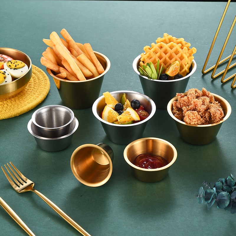 304不锈钢酱油蝶烤肉调料碟蘸料碗商用餐厅火锅酱料碟日式酱汁杯