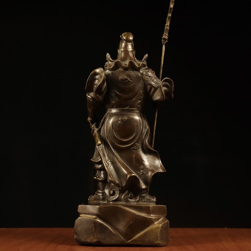 红铜鎏金忠义关公k武财神佛像铜像摆件关云长客厅玄关办公室装饰