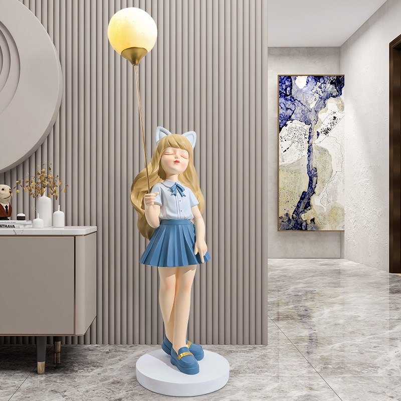 简约时尚女孩大落地摆件客厅家居装饰品电视柜沙发旁玄关乔迁礼物