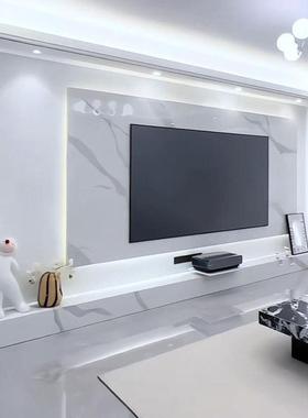 电视背景墙新款现代简约岩板艺术高级隐形门悬浮装饰大理石纹