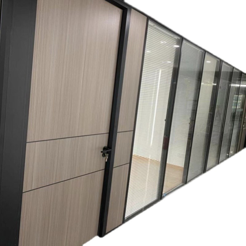 武汉办公室玻璃隔断墙铝合金双层中空百叶钢化隔音精切割半成品