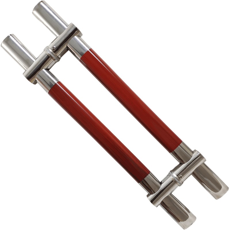 加厚玻璃门拉手不锈钢玻璃门把手大门拉手孔距可调扁管木纹大拉手