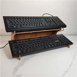 双层键盘收纳架桌面整理加高倾斜键盘放置托架节省空间工位改造