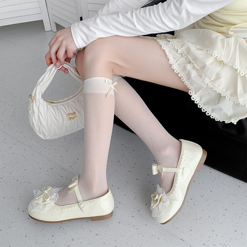 薄款蝴蝶结天鹅绒小腿袜百搭透肉甜美风女士丝袜少女甜美风美腿袜,女士内衣/男士内衣/家居服,长筒袜,淘宝优惠券,粉丝福利购,淘宝优惠卷