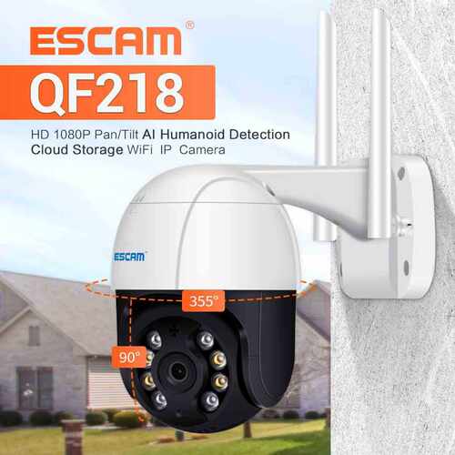 ESCAM 2寸球机 QF218 1080PAI人形检测 云存储 咪头喇叭 TF卡槽