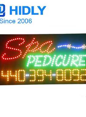 厂家制作LED全彩电子招牌LED SPA PEDICURE SIGN