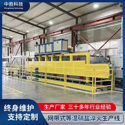 网带式等温硝盐淬火炉生产线 贝氏体盐浴炉生产线网带盐炉