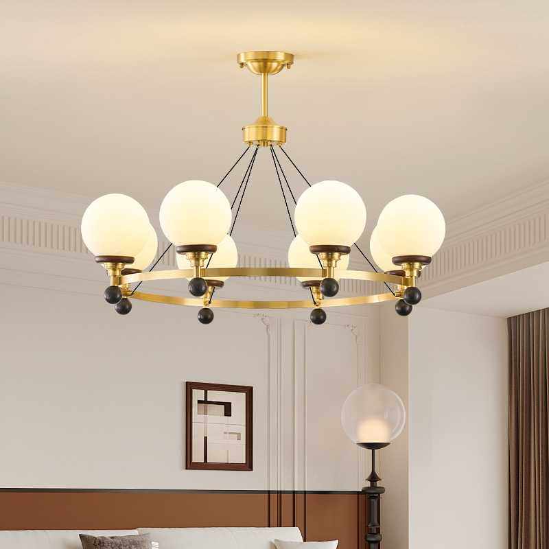 全铜法式复古客厅吊灯2024新款魔豆餐厅灯中古风白蜡木主卧室灯具,3C数码配件,摄像机配件,淘宝优惠券,粉丝福利购,淘宝优惠卷