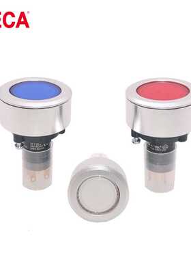 DECA进联P16LAU3-1AB带灯自锁式按钮开关16mm1NO±NC金属圈原装