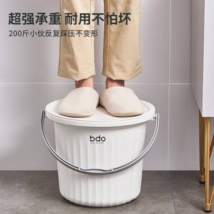 带盖水桶洗澡桶手提可坐塑料家用学生宿舍用钓鱼洗车储水桶盆套装