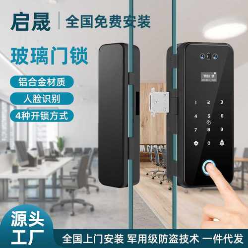 定制防盗公寓办公室免开孔人脸识别密码锁玻璃门锁智能锁防盗锁