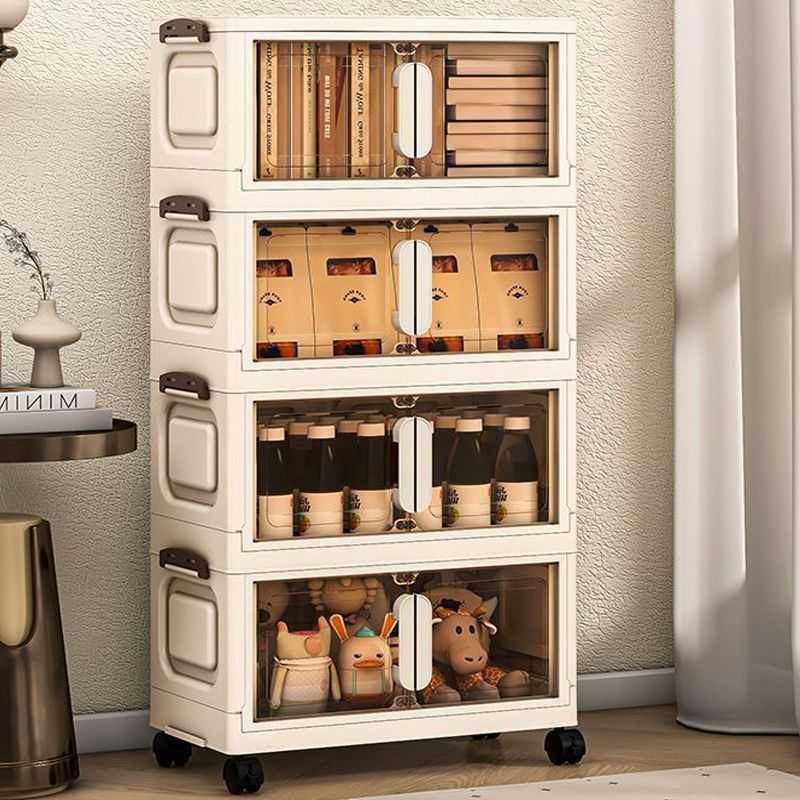 收纳柜子家用客厅大容量零食杂物置物柜免安装衣服储物柜折叠衣柜,3C数码配件,摄像机配件,淘宝优惠券,粉丝福利购,淘宝优惠卷