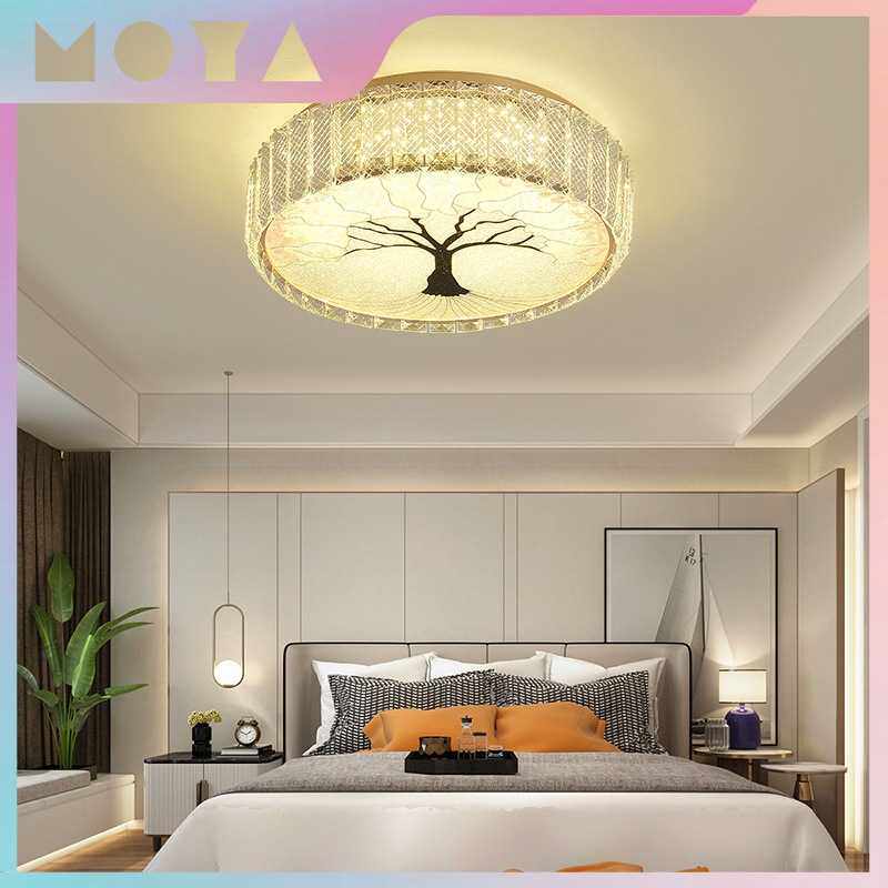 新款简约轻奢水晶吸顶灯客厅圆形高档LED灯饰 卧室餐厅高颜值灯具