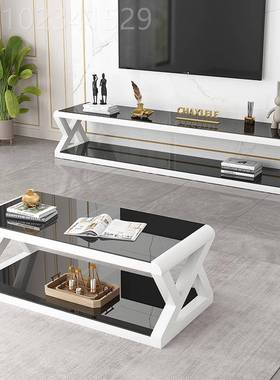 电视型柜茶茶POZ几合简约现代客厅桌组钢化玻璃卧室家用小户电视