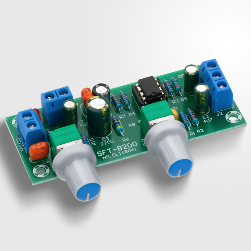 单电源12V超重低音炮前级板低通滤波器前置放大电路非功放音响箱