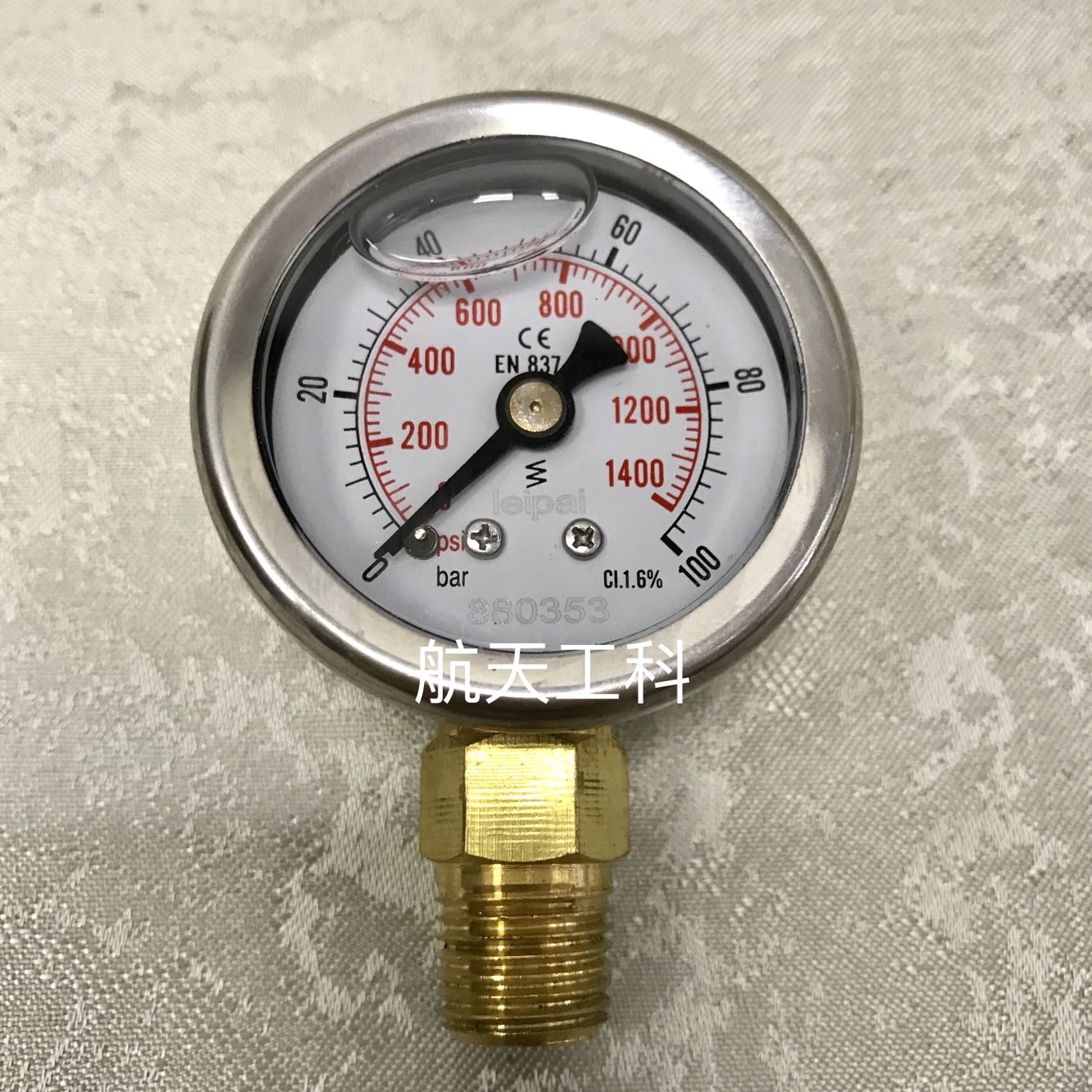 压力表 充油耐震 压力100bar 1400psi 直径41-47mm 螺纹ZG1/4