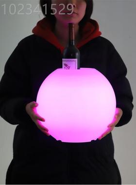 KT桶V酒吧七彩发光圆形冰发光家具防水P电65I充遥HFS控塑料家具工