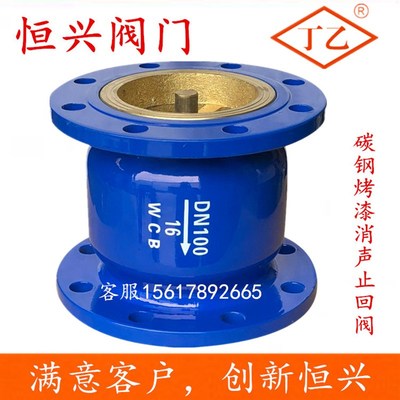 HC41X-16法兰消音消声止回阀立式卧式碳钢单向阀DN80 100 150 200