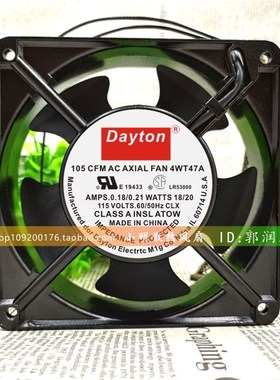 DAYTON 105 CFM AC AXIAL FAN 4WT47A 18/20W 115V 轴流风机风扇