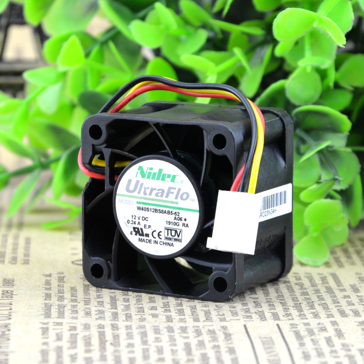 原装正品NIDEC 4028 4CM 12V 0.24A W40S12BS8AB5-52暴力风扇