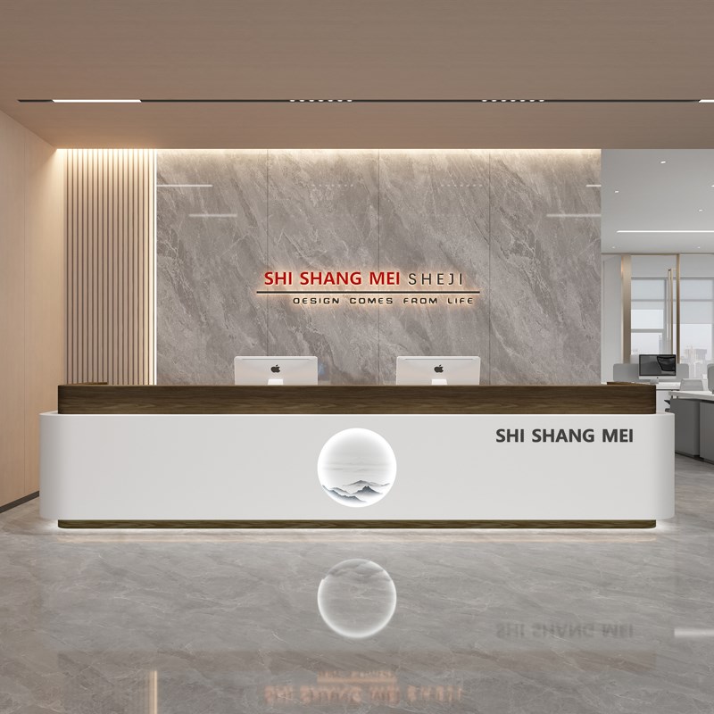 公司前台现代简约m酒店大厅咨询台服务台美容院商铺收银台定制