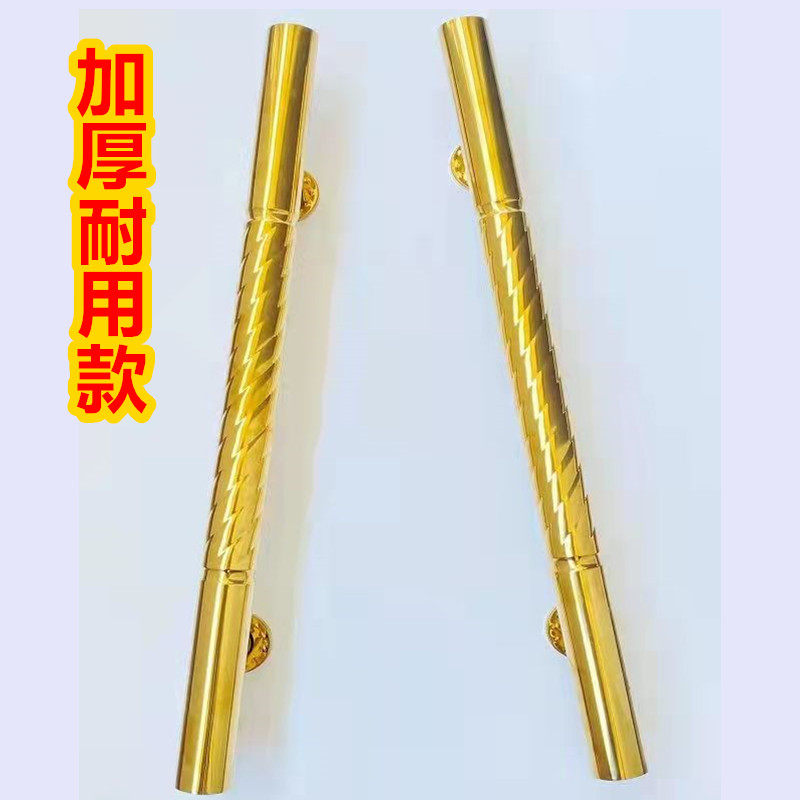 农村大门拉手双开门不锈钢大拉把手加厚老式外门木门单面螺纹手柄