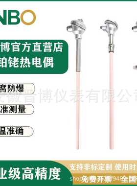 铂铑热电偶WRP-130型0-1600℃耐高温S B R型刚玉管温控温度传感器
