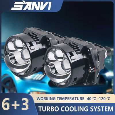 Sanvi 3寸61瓦6000k高亮S17PRO三眼无损LED双光透镜大灯改装升级