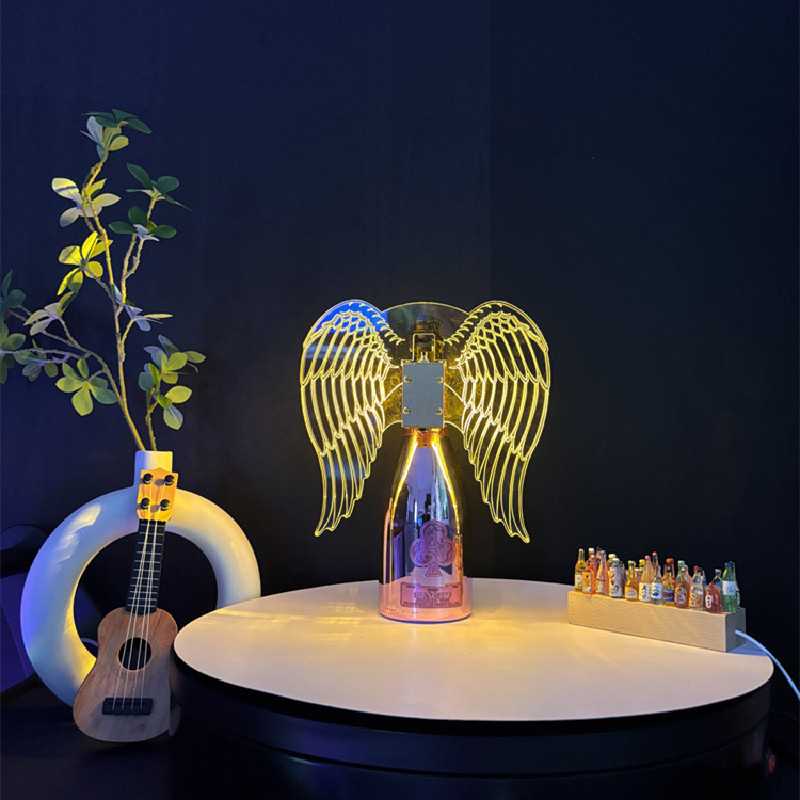 酒吧LED发光香槟装饰头 爆闪闪光棒 天使翅膀洋酒罩 洋酒气氛道具