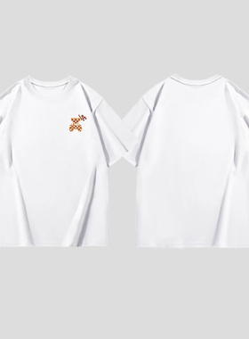 LA短袖T恤男女情侣落肩袖宽松百搭印花上衣白色