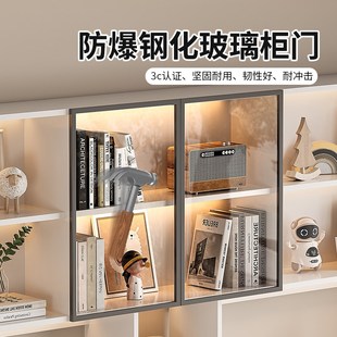 实木双人书桌书架一体桌子学生学习桌电I脑桌卧室家用书柜一体靠
