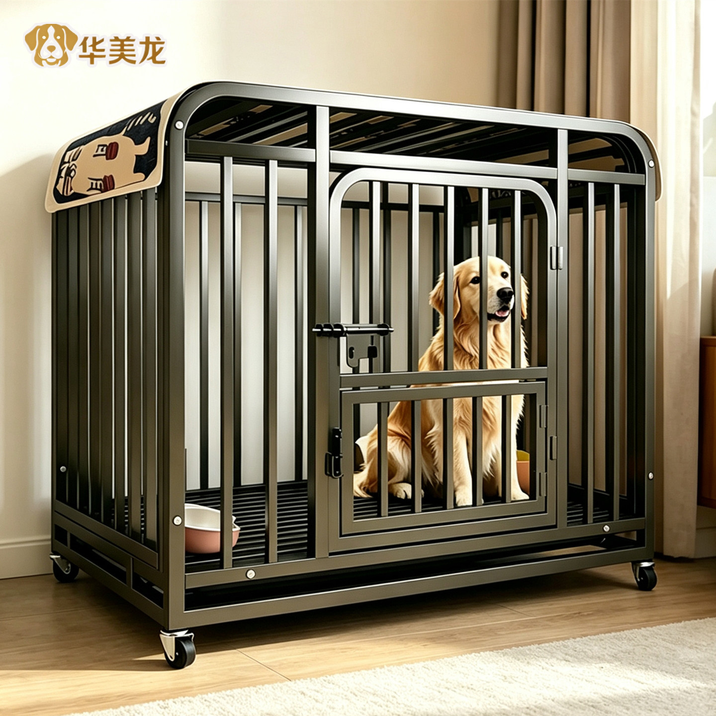 加粗狗笼子大型犬室内中型犬带厕所金毛边牧专用围栏小型宠物狗窝