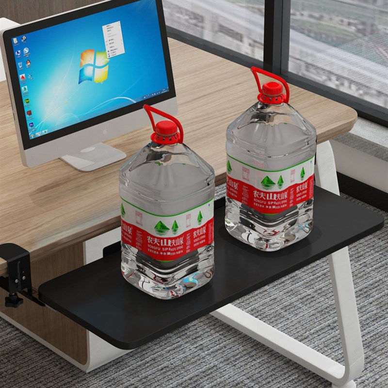 键盘托架免打孔电脑抽屉托架免安装桌面滑轨夹桌下支架鼠标收纳架